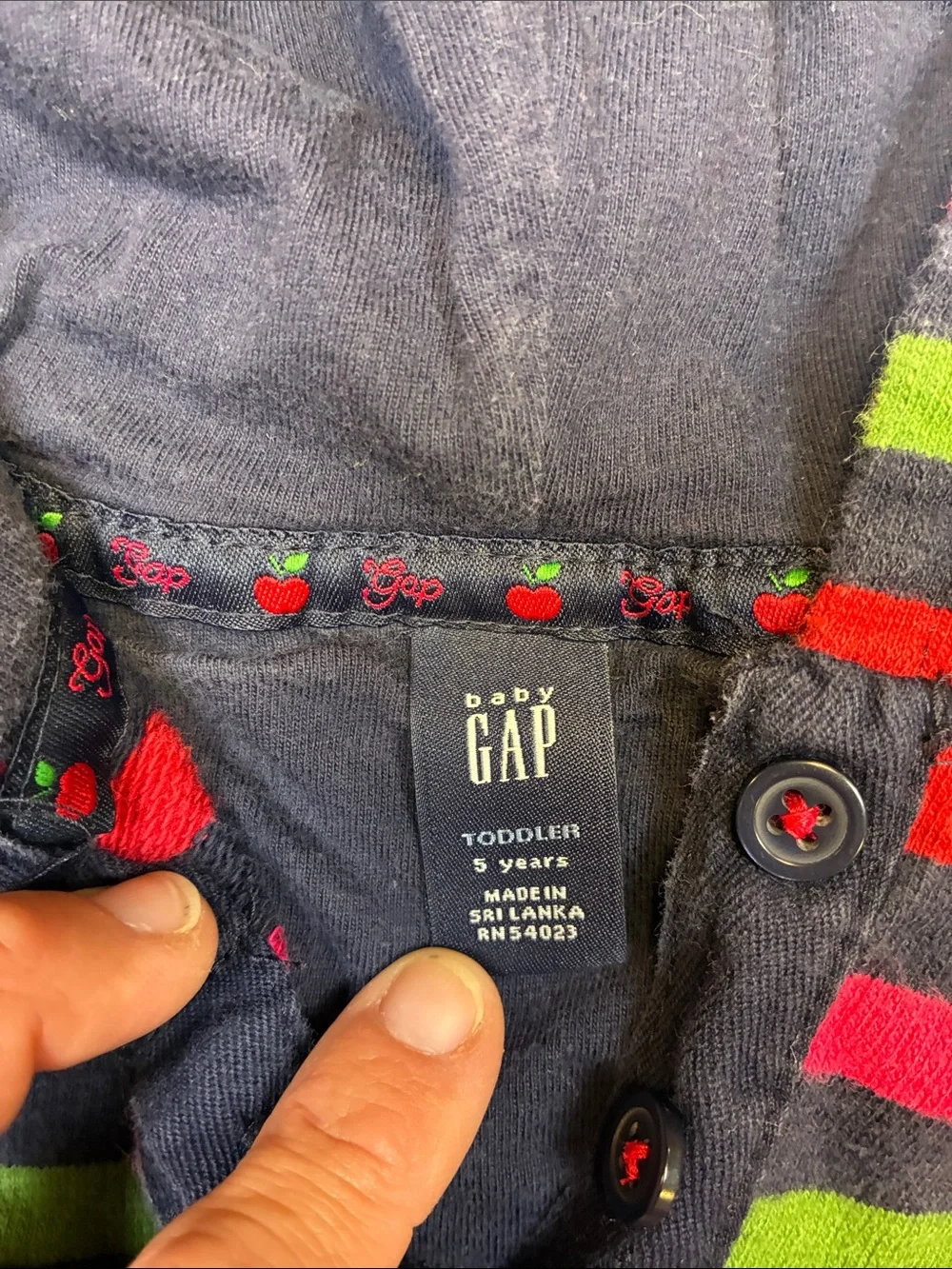 GAP Girls' Hooded Stripe Tunic - Pink, Green & Navy